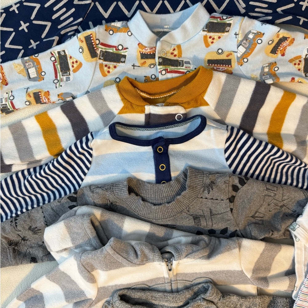 12 Count Baby Boy Rompers and Onesies 3-6m - Picture 11 of 12